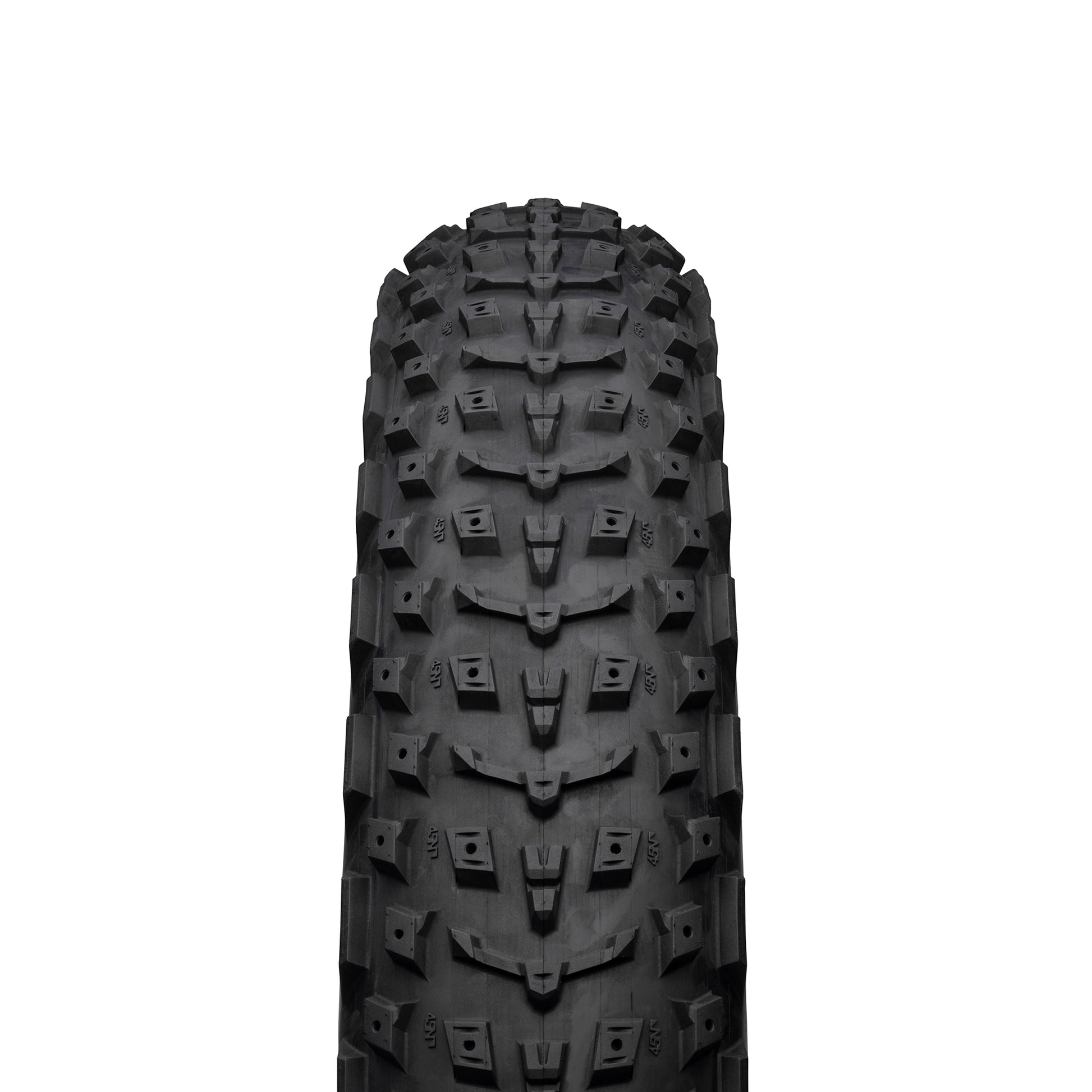 45NRTH Dillinger 5 Studdable Tire straight-on view showing tread