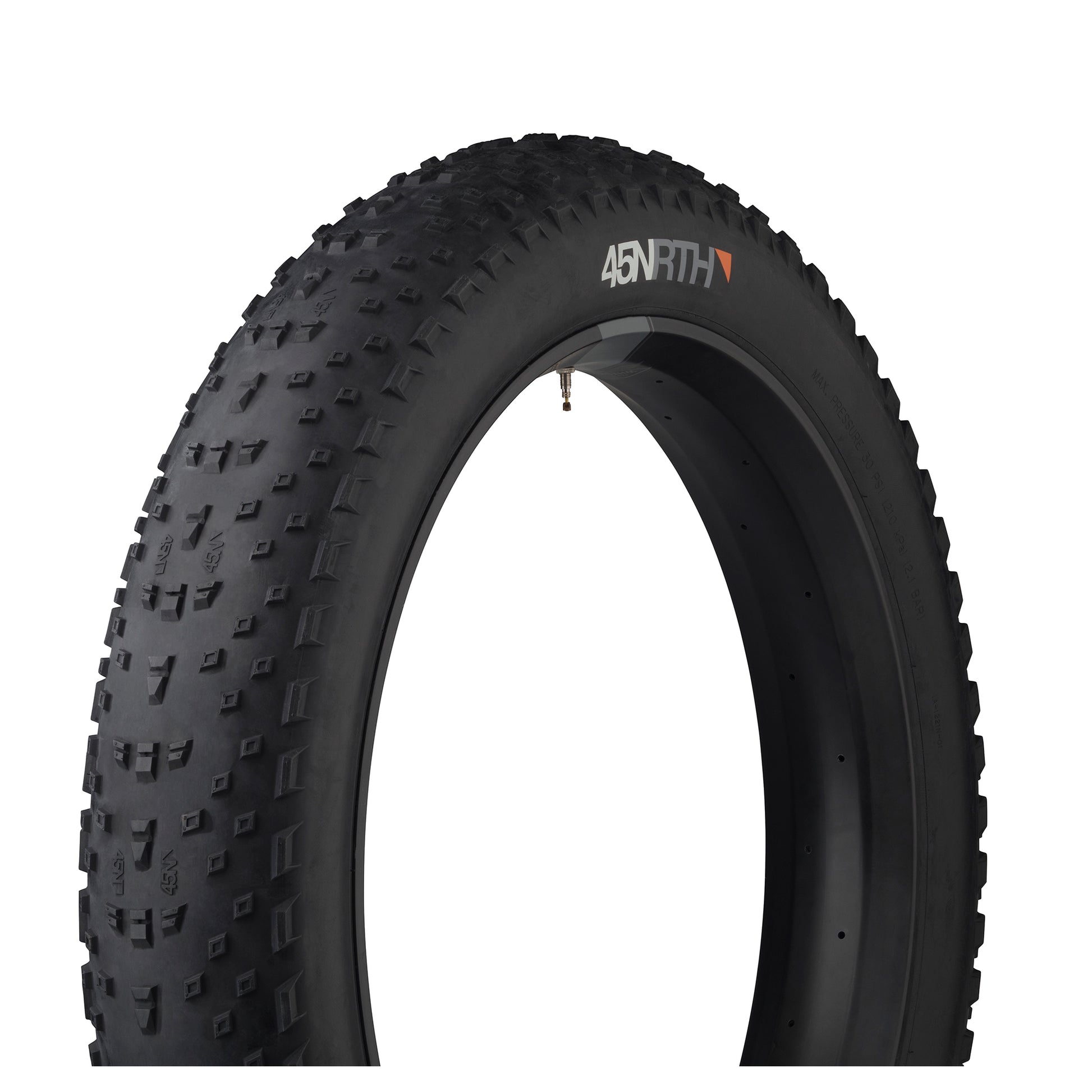 45NRTH Husker Du Tire three-quarter view showing tread and sidewall