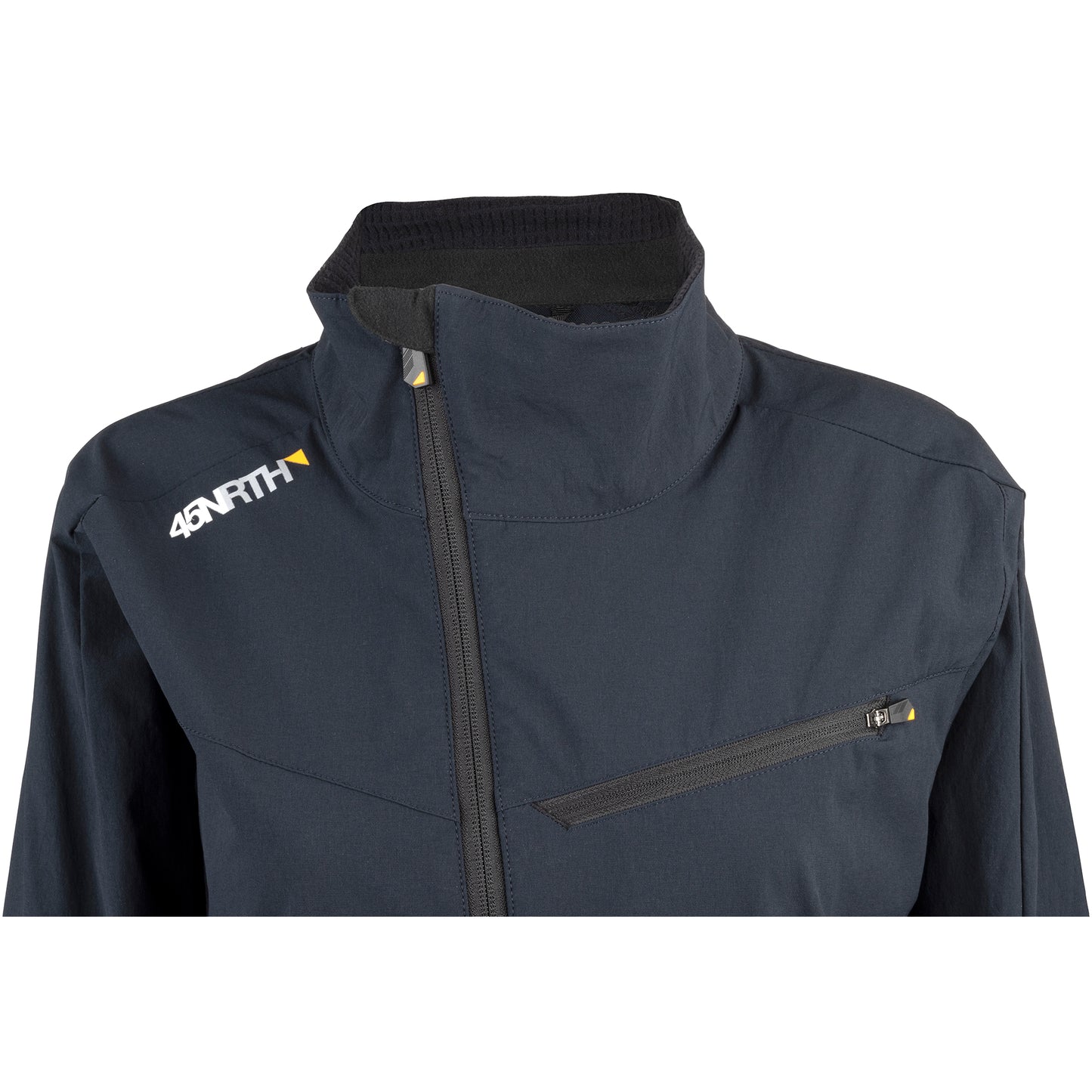 45NRTH Naughtvind Women's Jacket front view neck zipper closed detail