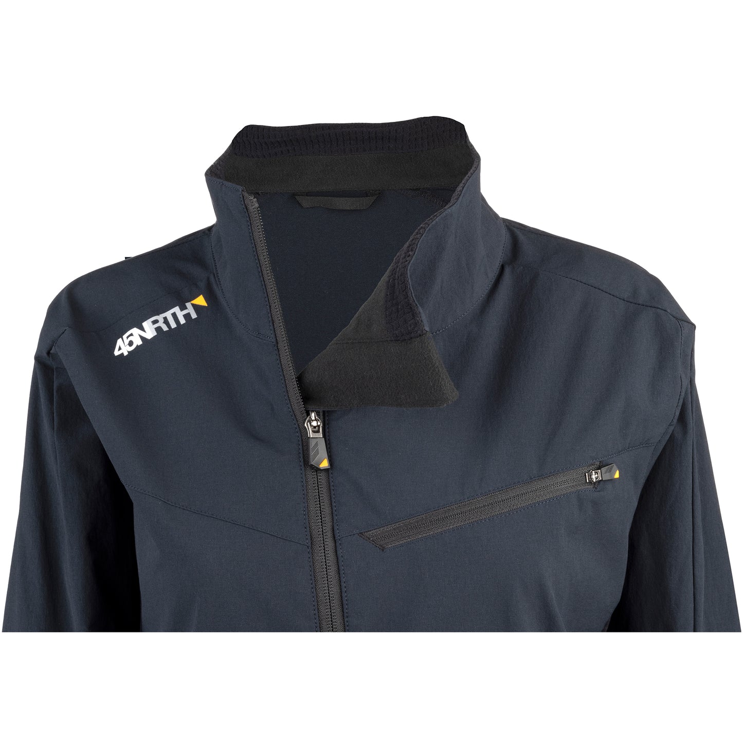 45NRTH Naughtvind Women's Jacket front view neck zipper open detail