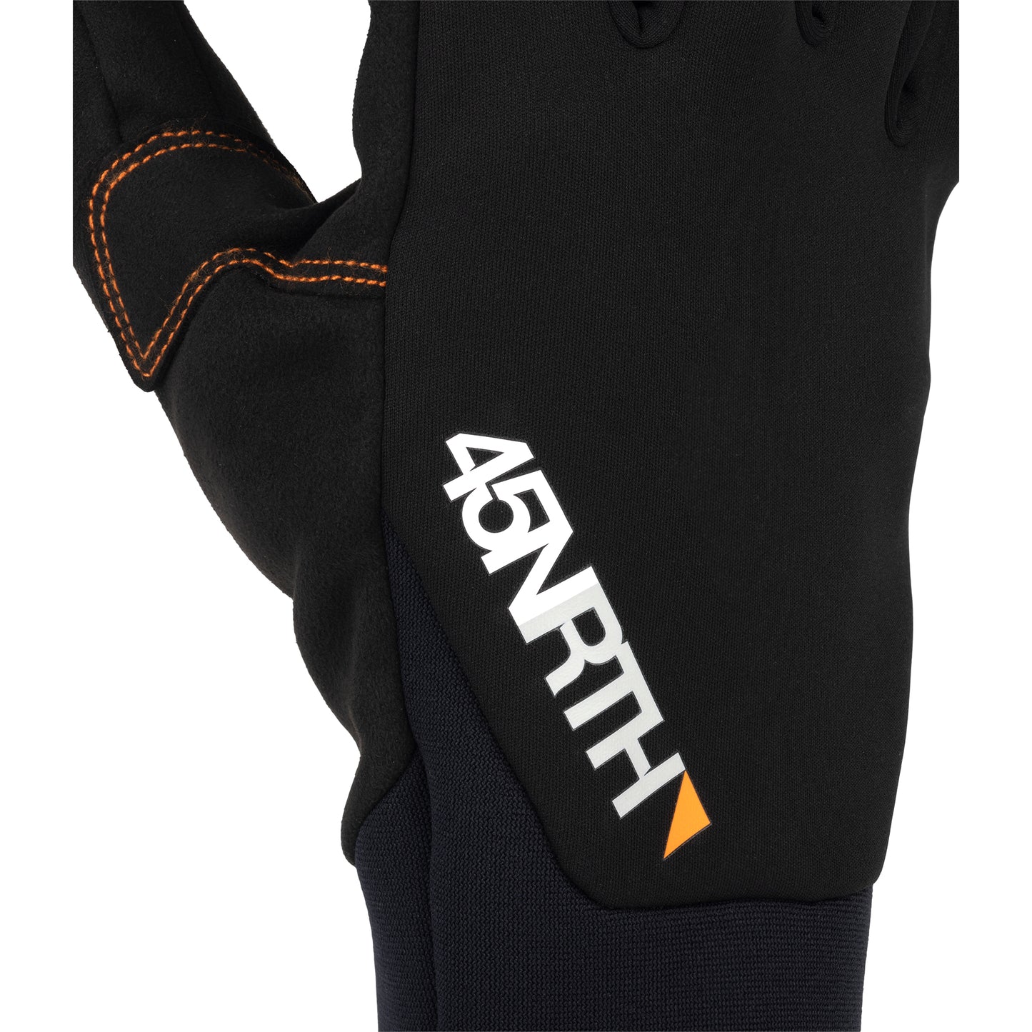 45NRTH Nokken Gloves black back of hand view showing 45NRTH logo detail