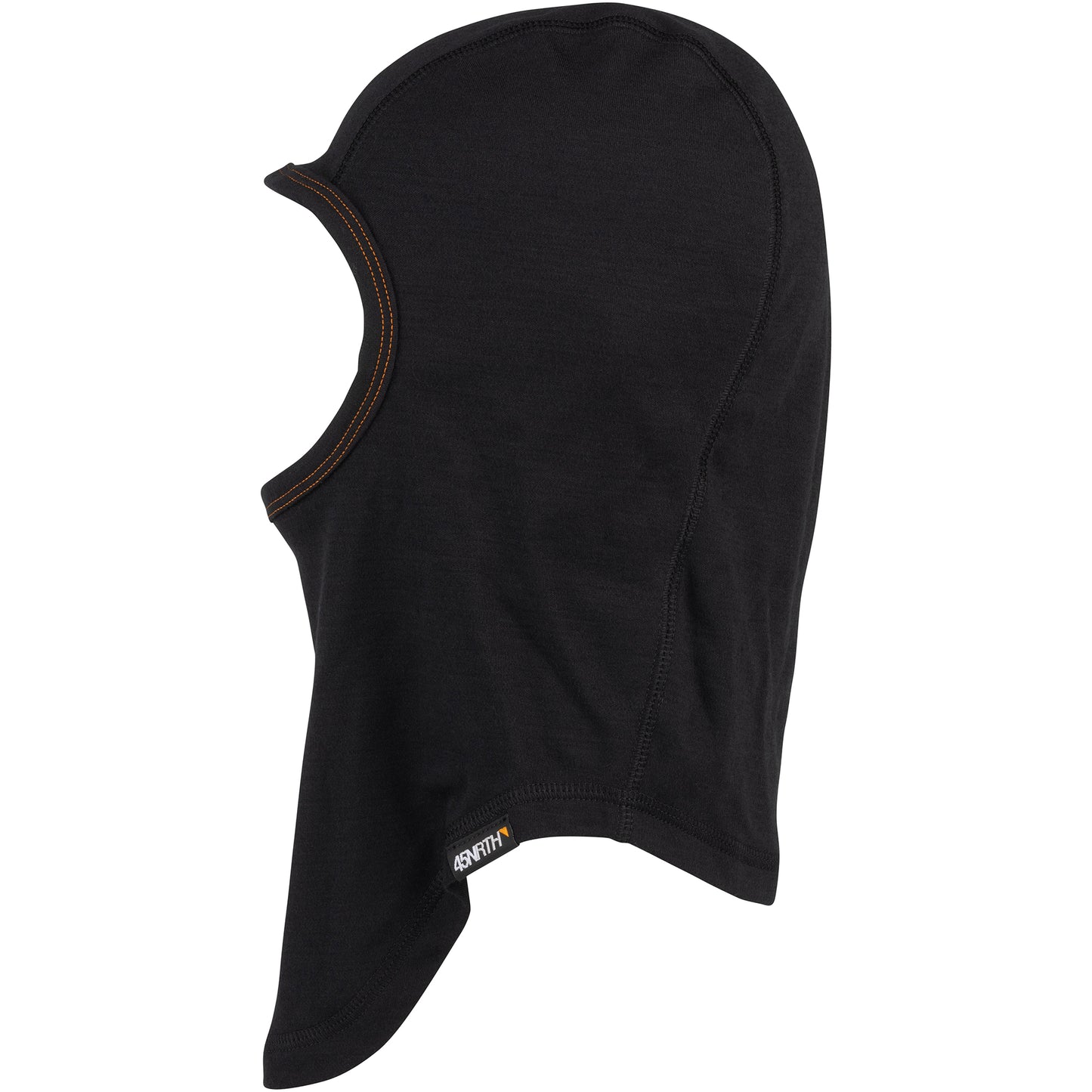 45NRTH Toaster Fork Balaclava black side view flat showing small 45NRTH logo bottom left