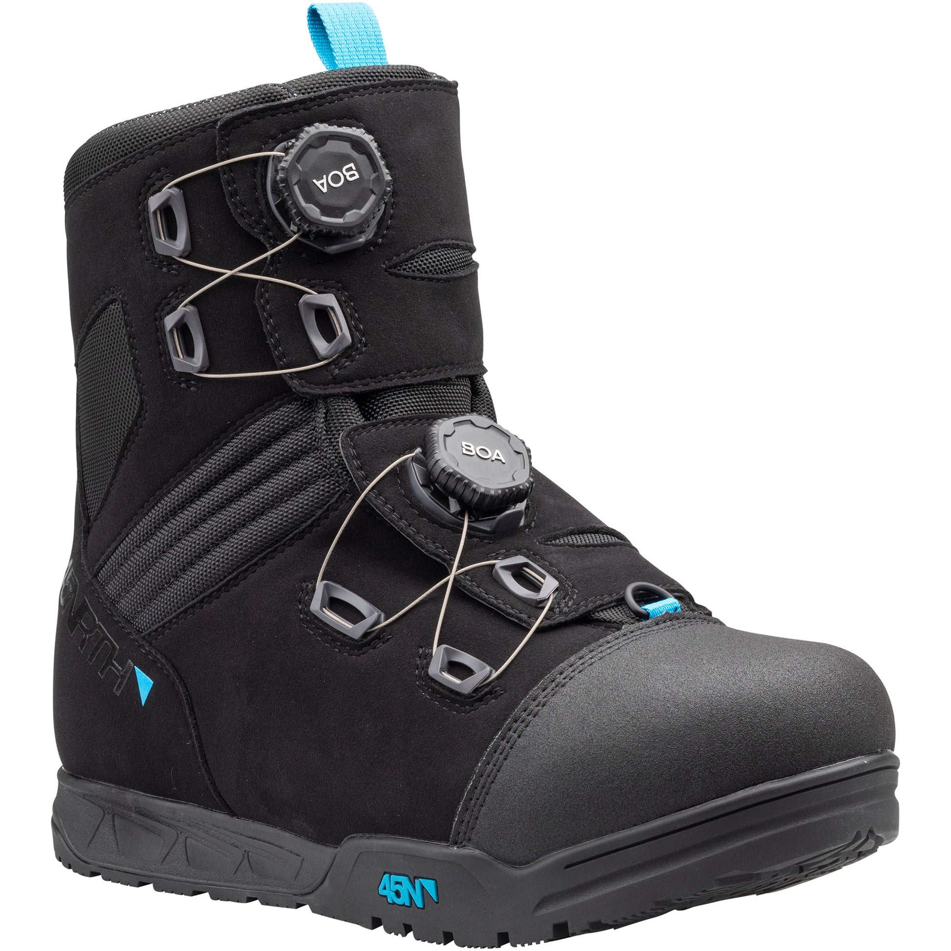 45nrth Wolfgar Cycling Boot - Black - front three quarter view