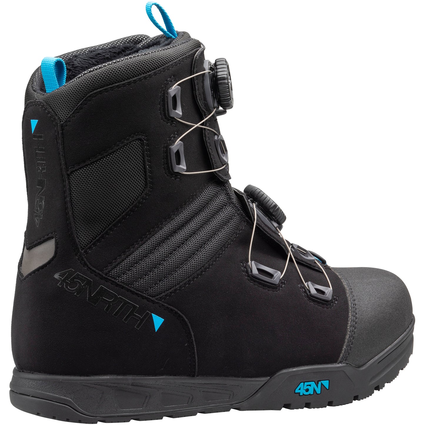 45nrth Wolfgar Cycling Boot - Black - rear three quarter view