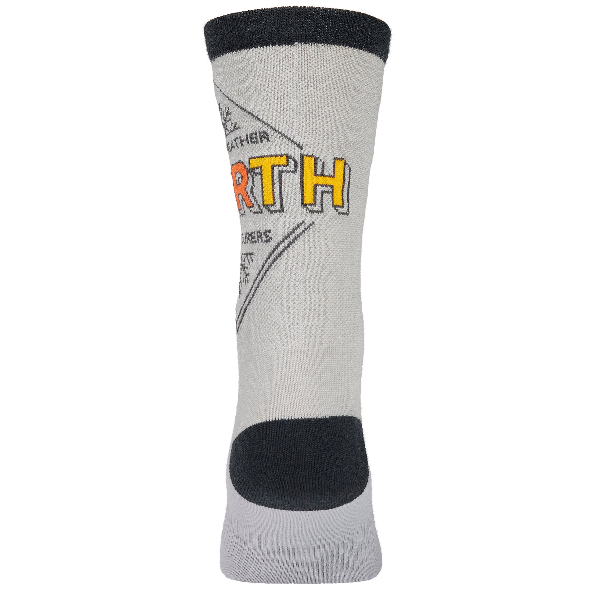 45nrth Adventure Crew Sock - Grey/Black - Back view