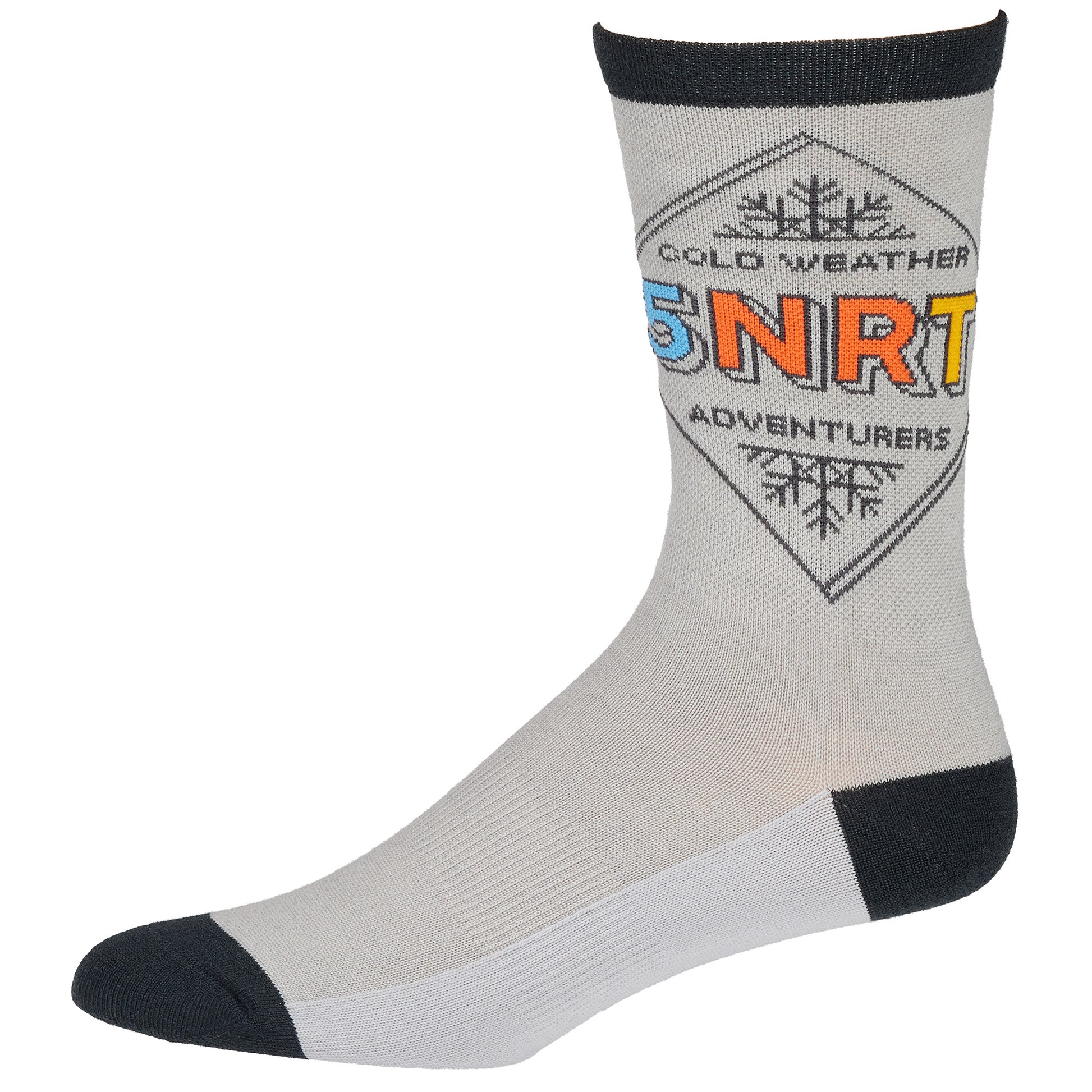 45nrth Adventure Crew Sock - Grey/Black - Side view
