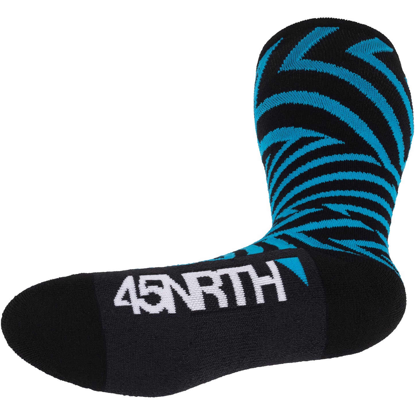 45nrth Dazzle Knee High Sock - Blue/Black - Bottom sole view