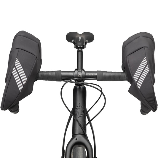 45nrth Draugenklaw Drop Bar Pogies- Black - Front view on handlebars