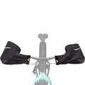 45nrth Draugenklaw Flat Bar Pogies - Black - front view on handlebars