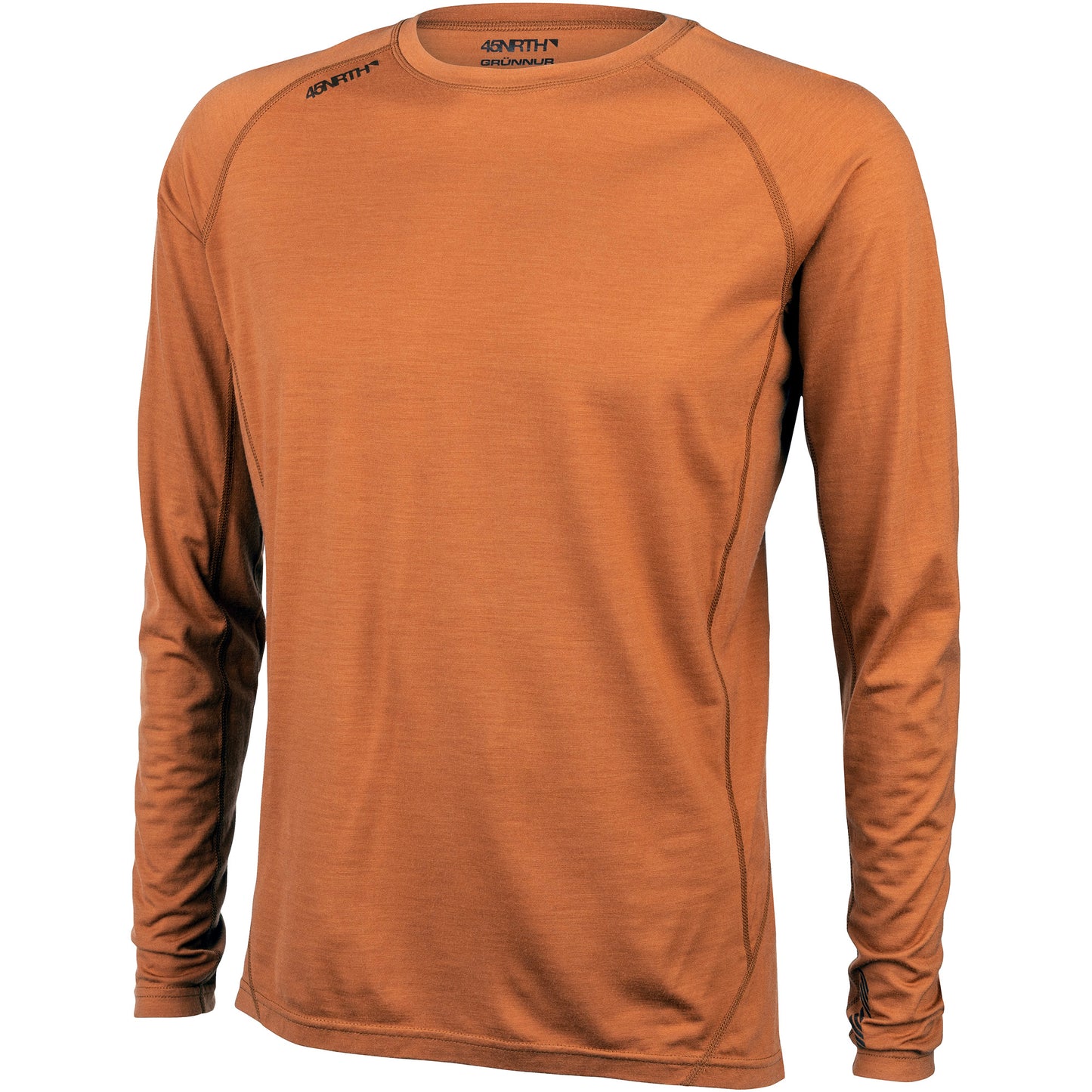 45nrth Men's Grunnur Base Layer Top - Burnt Orange - Front view
