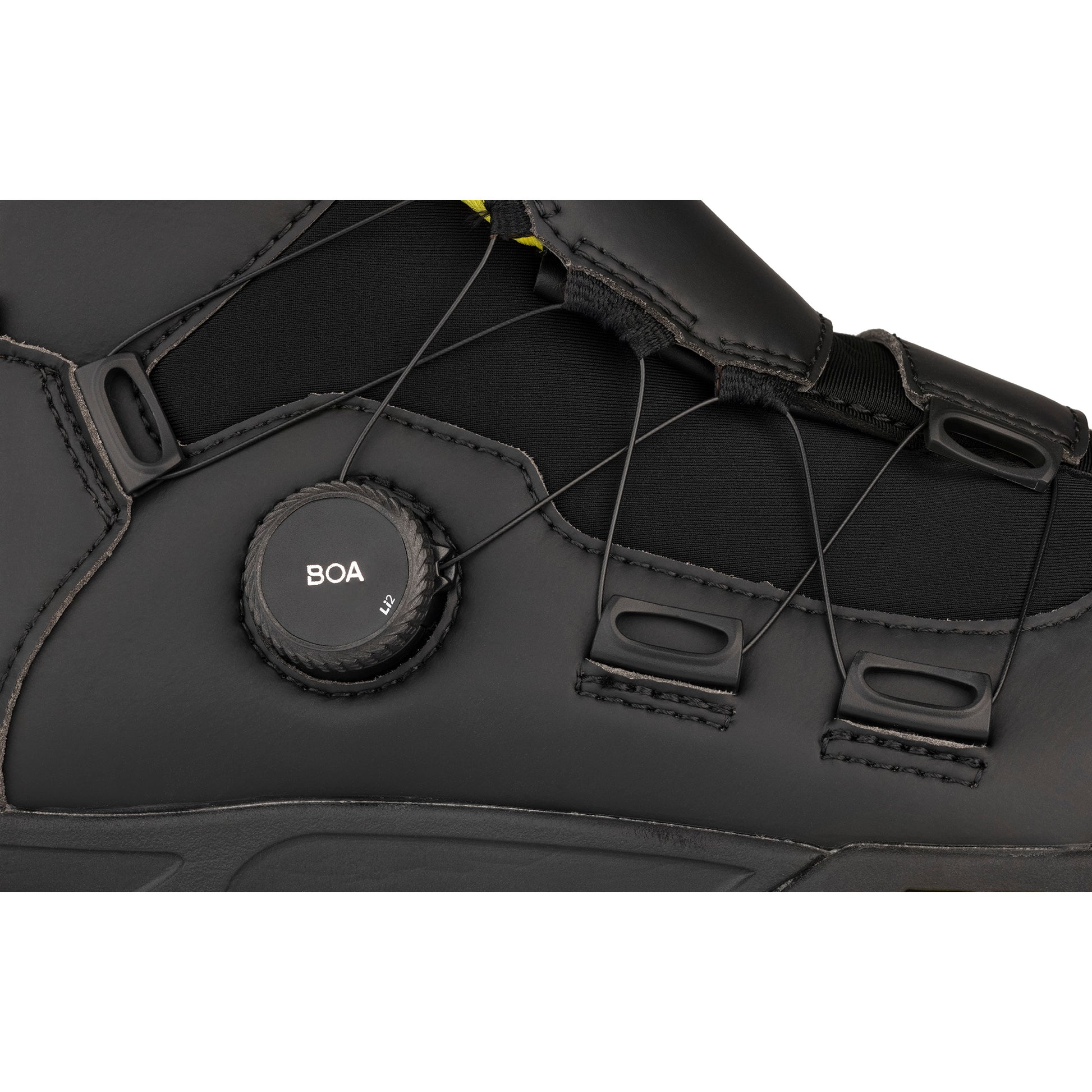 45nrth Ragnarok Cycling Boot - Black - BOA closure detail view