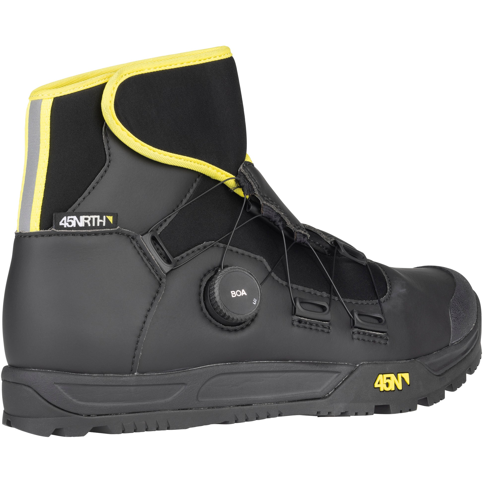 45nrth Ragnarok Cycling Boot - Black - rear three quarter view