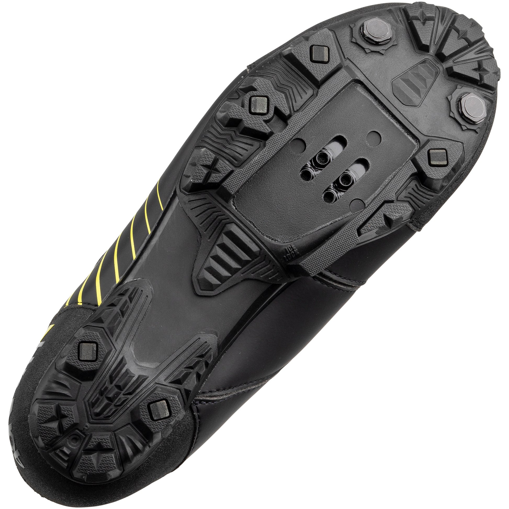45nrth Ragnarok Tall Cycling Boot - Black/Yellow - Bottom tread view