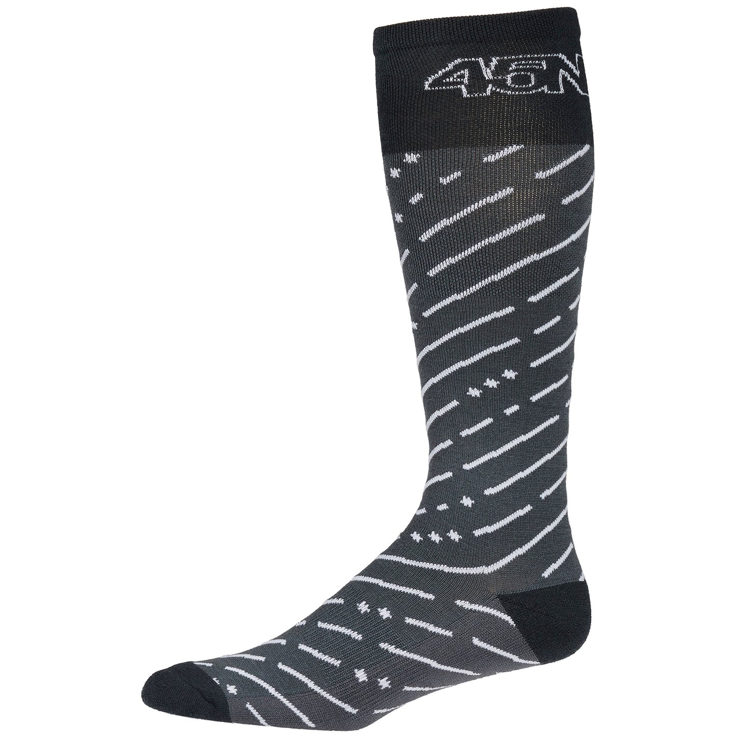 45nrth Snow Band Midweight Knee Sock - Grey/White - Side view