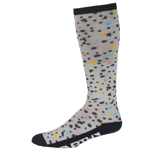 45nrth Speck Heavyweight Knee Sock - Grey with polk dots - Side view