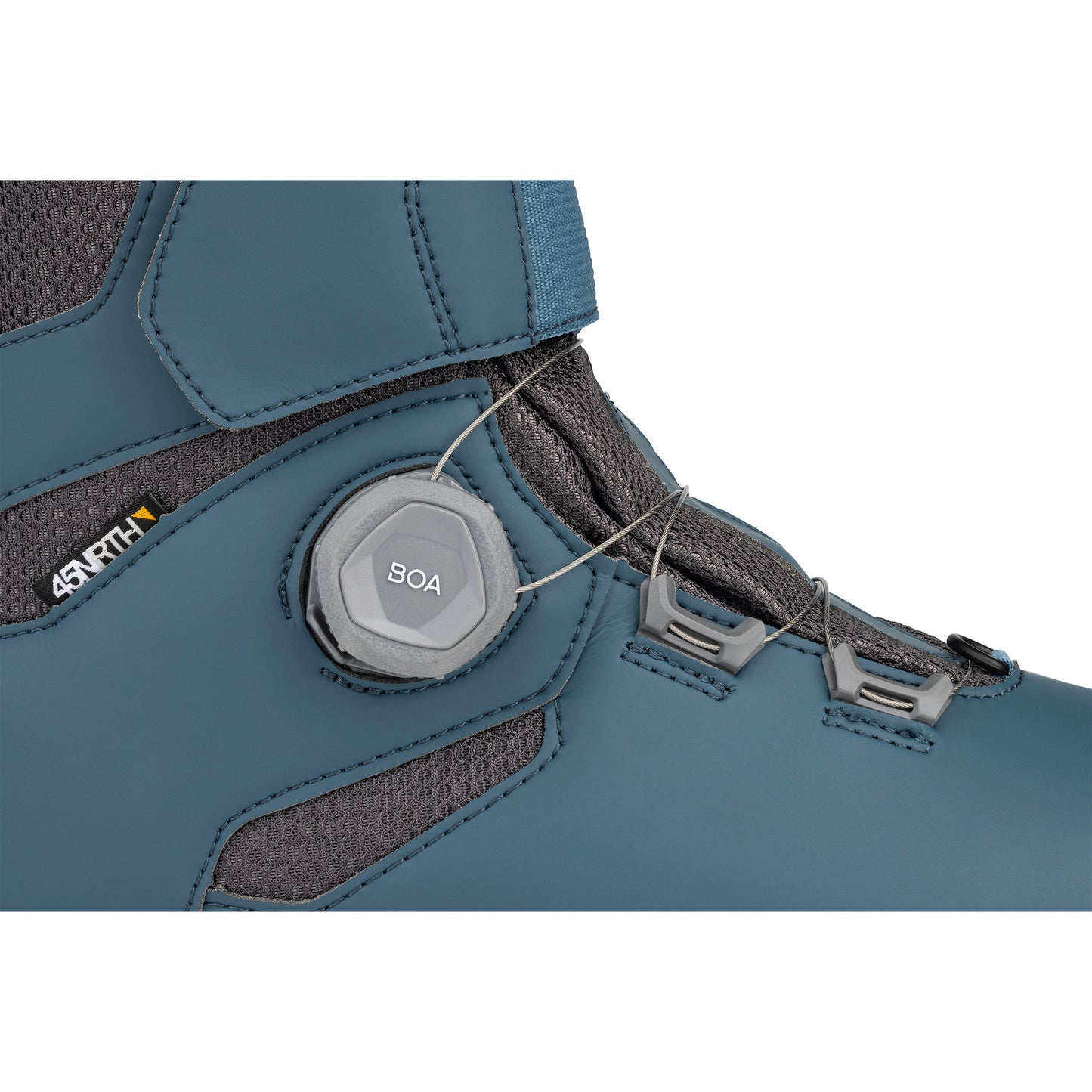 45nrth Wolvhammer Cycling Boot - Slate - Closeup of BOA closure