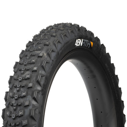 45NRTH Dillinger 4 Studded Tire three-quarter view showing tread and sidewall