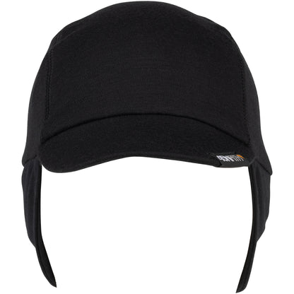 45NRTH Greezy Cap black front view showing ear coverage
