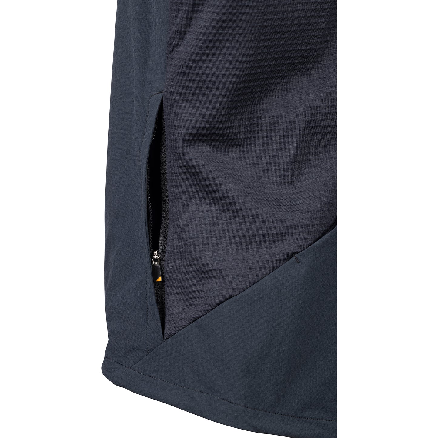 45NRTH Naughtvind Vest side view detail of zippered pocket open