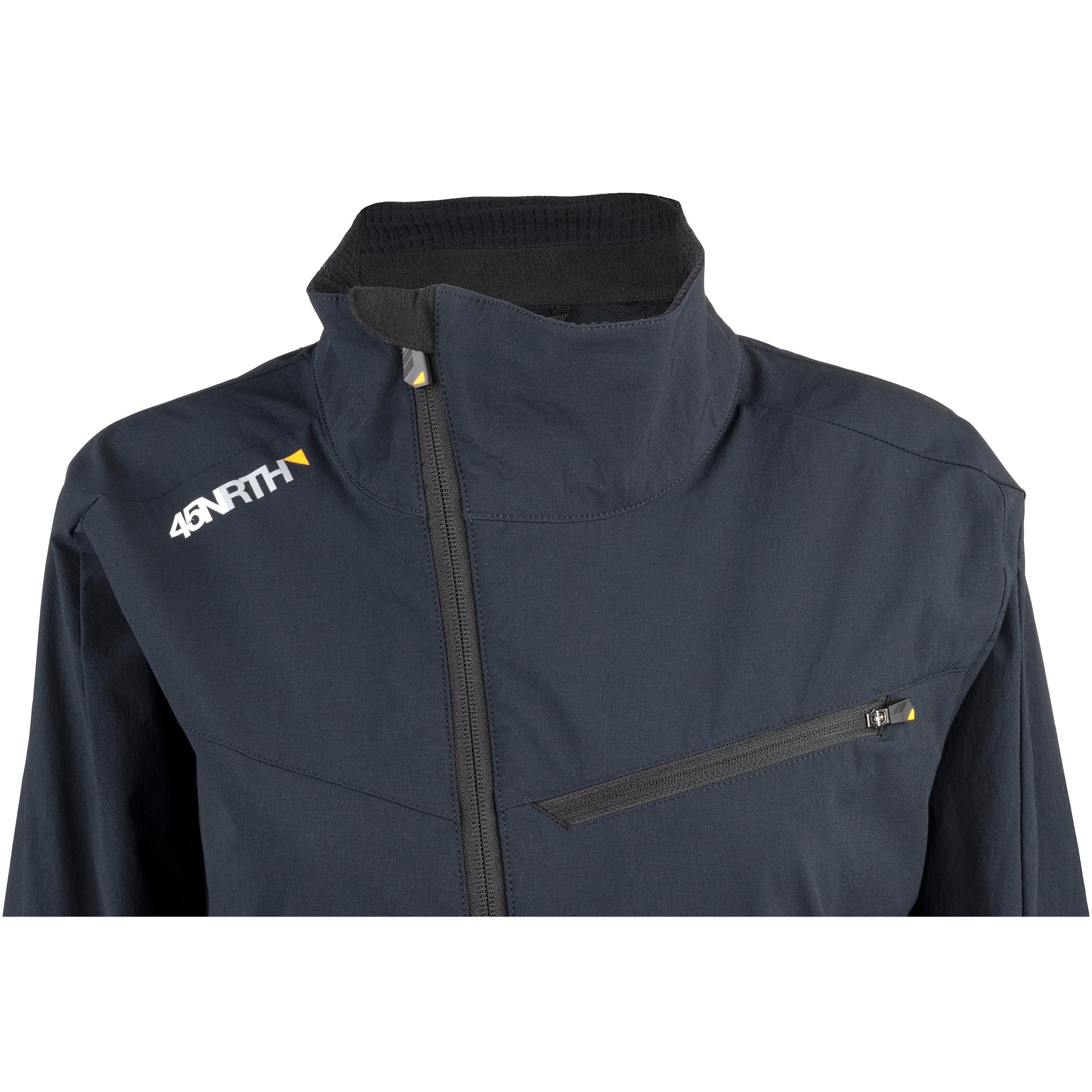 45NRTH Naughtvind Women's Jacket front view neck zipper closed detail