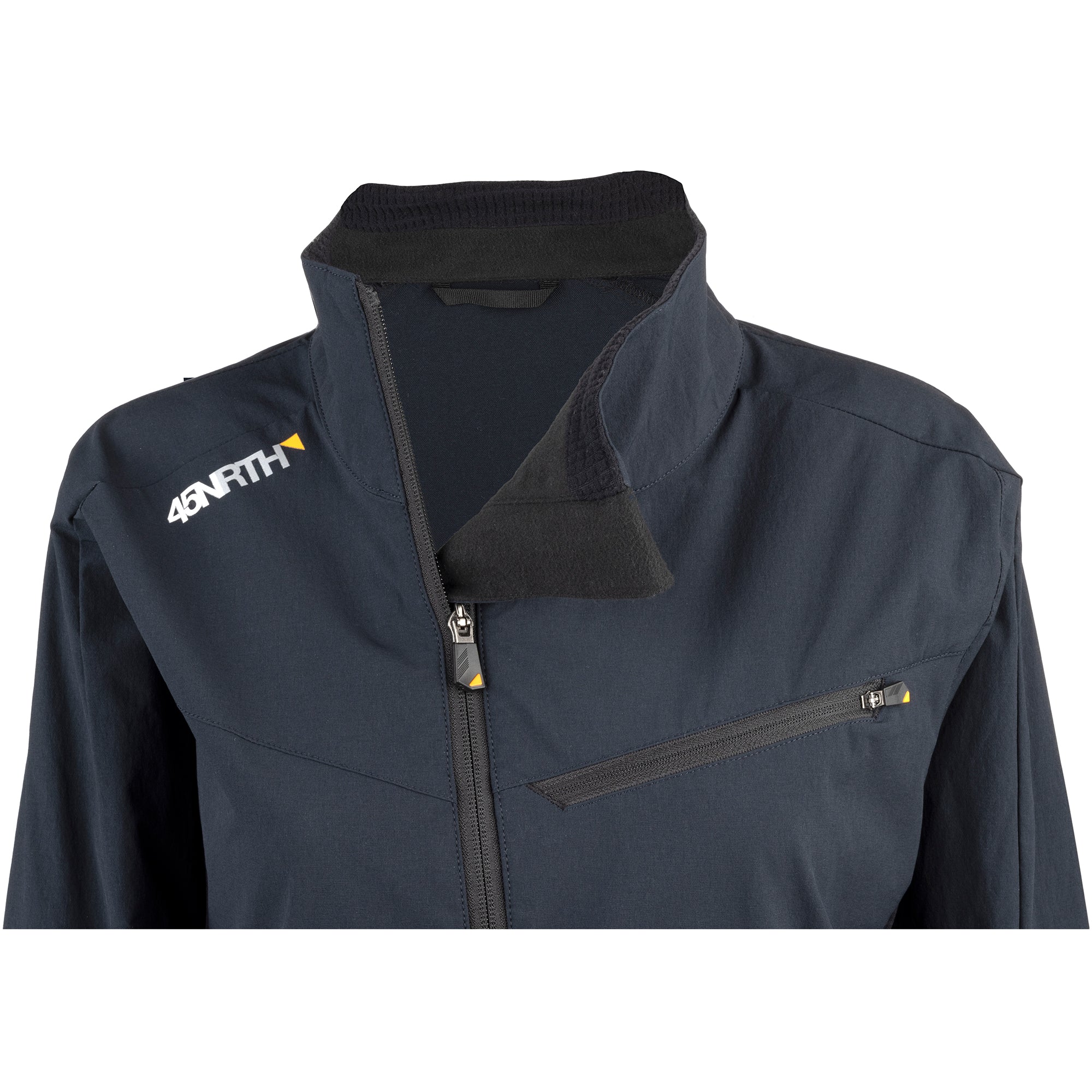 45NRTH Naughtvind Women's Jacket front view neck zipper open detail