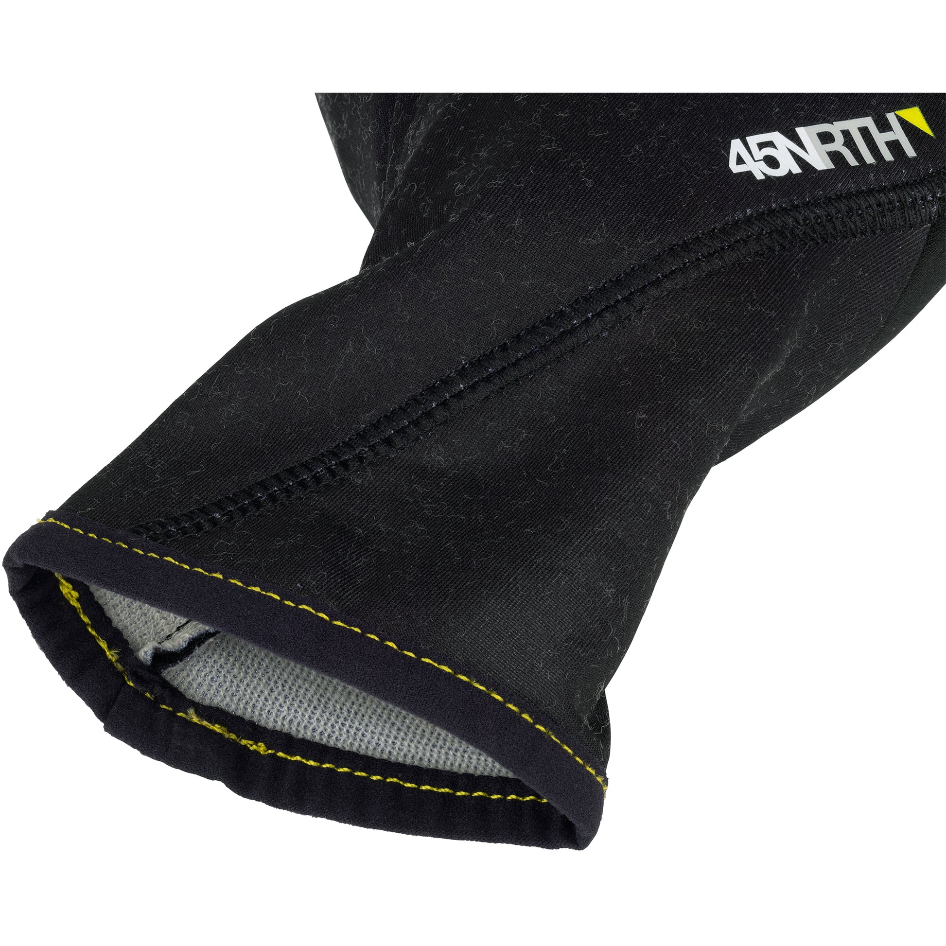 45NRTH Risor Liner Glove black back of hand view cuff detail looking in