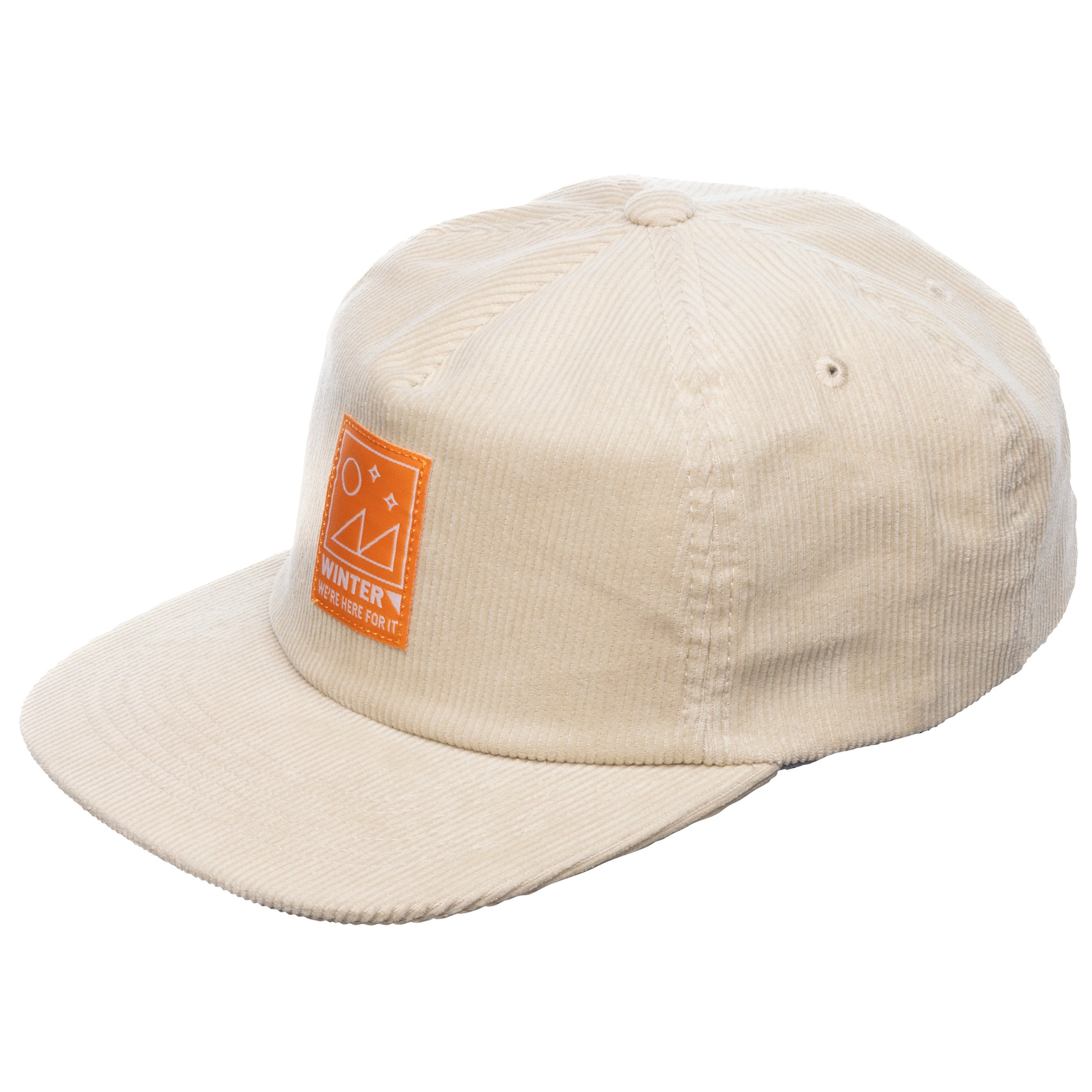 45nrth Winter We're Here For It Hat - Sand - Front left three quarter view