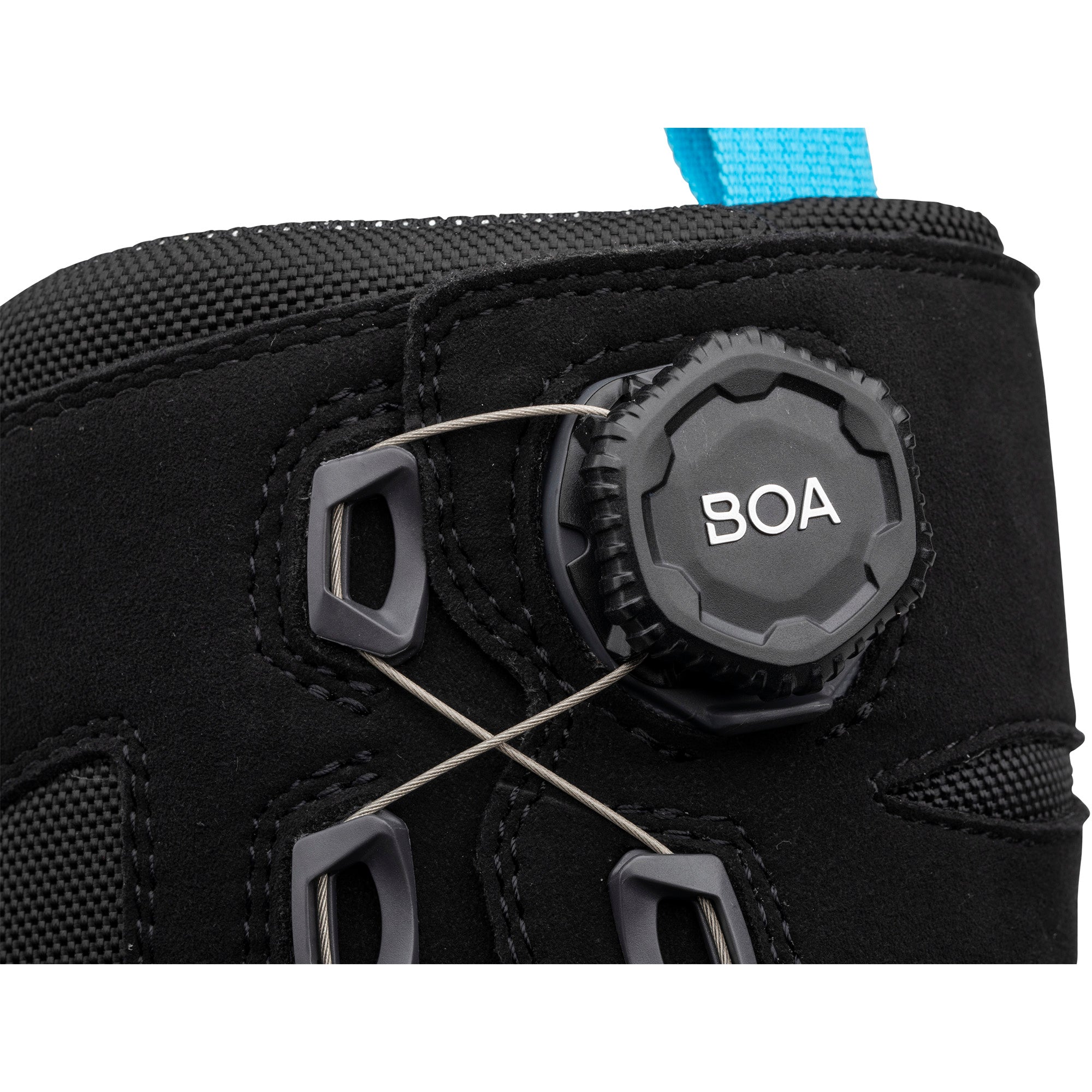 45nrth Wolfgar Cycling Boot - Black - BOA closure detail view