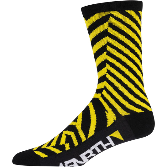 45nrth Dazzle Midweight Sock- Black/Yellow - Side view