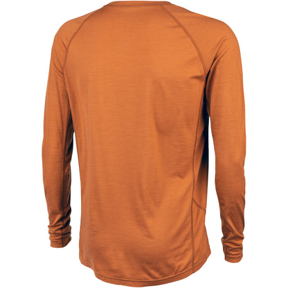 45nrth Men's Grunnur Base Layer Top - Burnt Orange - Rear view