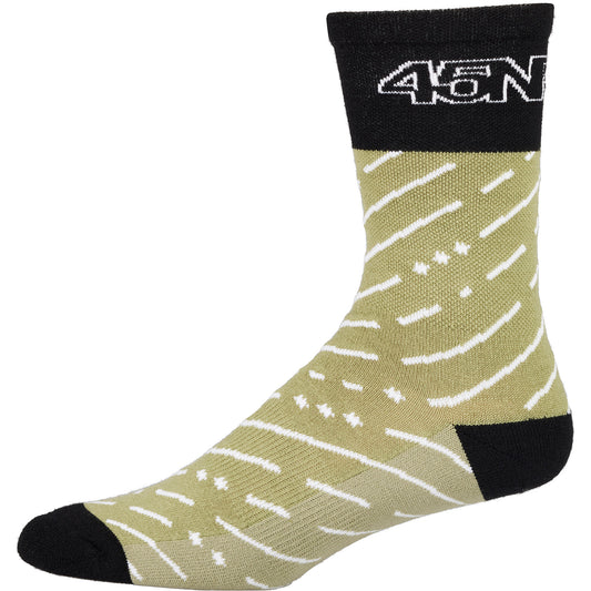 45nrth Snow Band Midweight Socks - Green/white/black - Side view