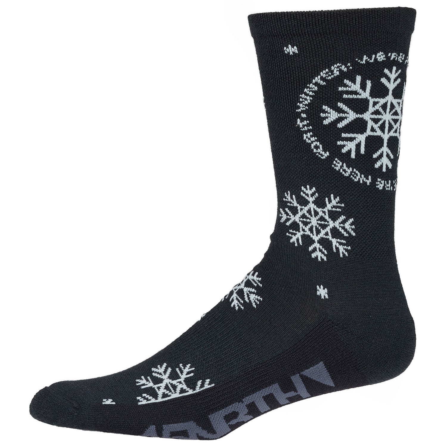 45nrth Winter We're Here For It Socks - Charcoal/White - Side view