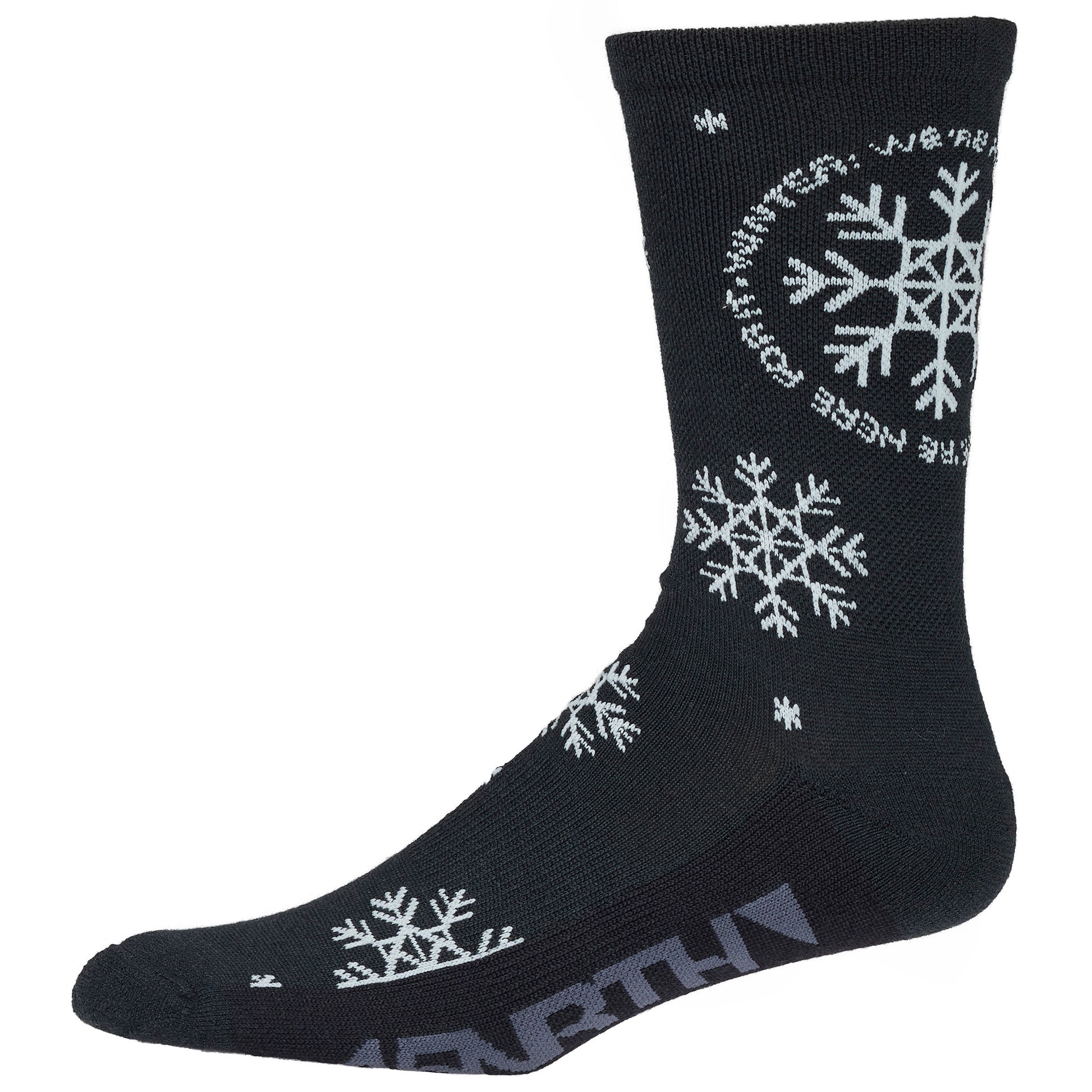 45nrth Winter We're Here For It Socks - Charcoal/White - Side view