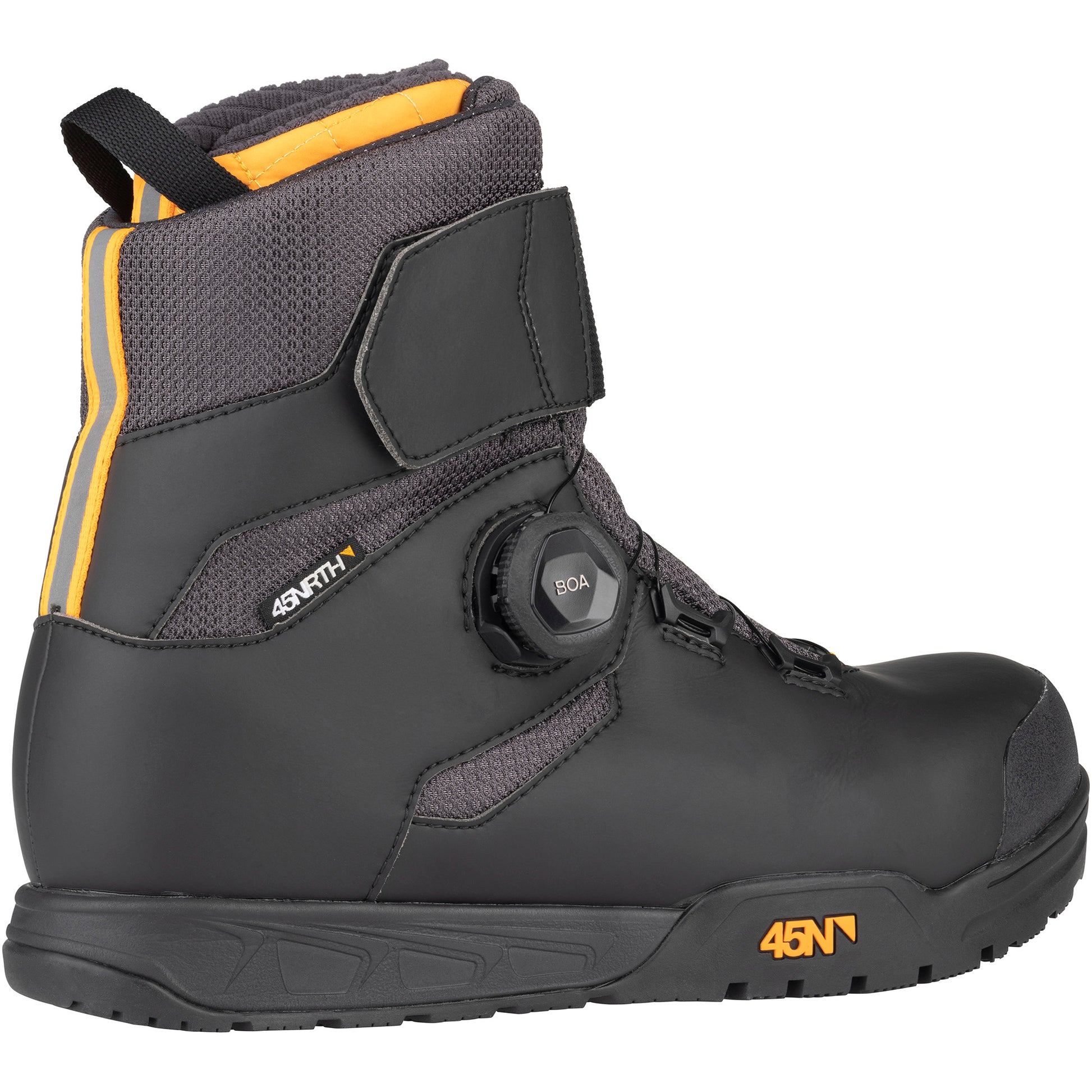 45nrth Wolvhammer Cycling Boot - Black - Rear three quarter view