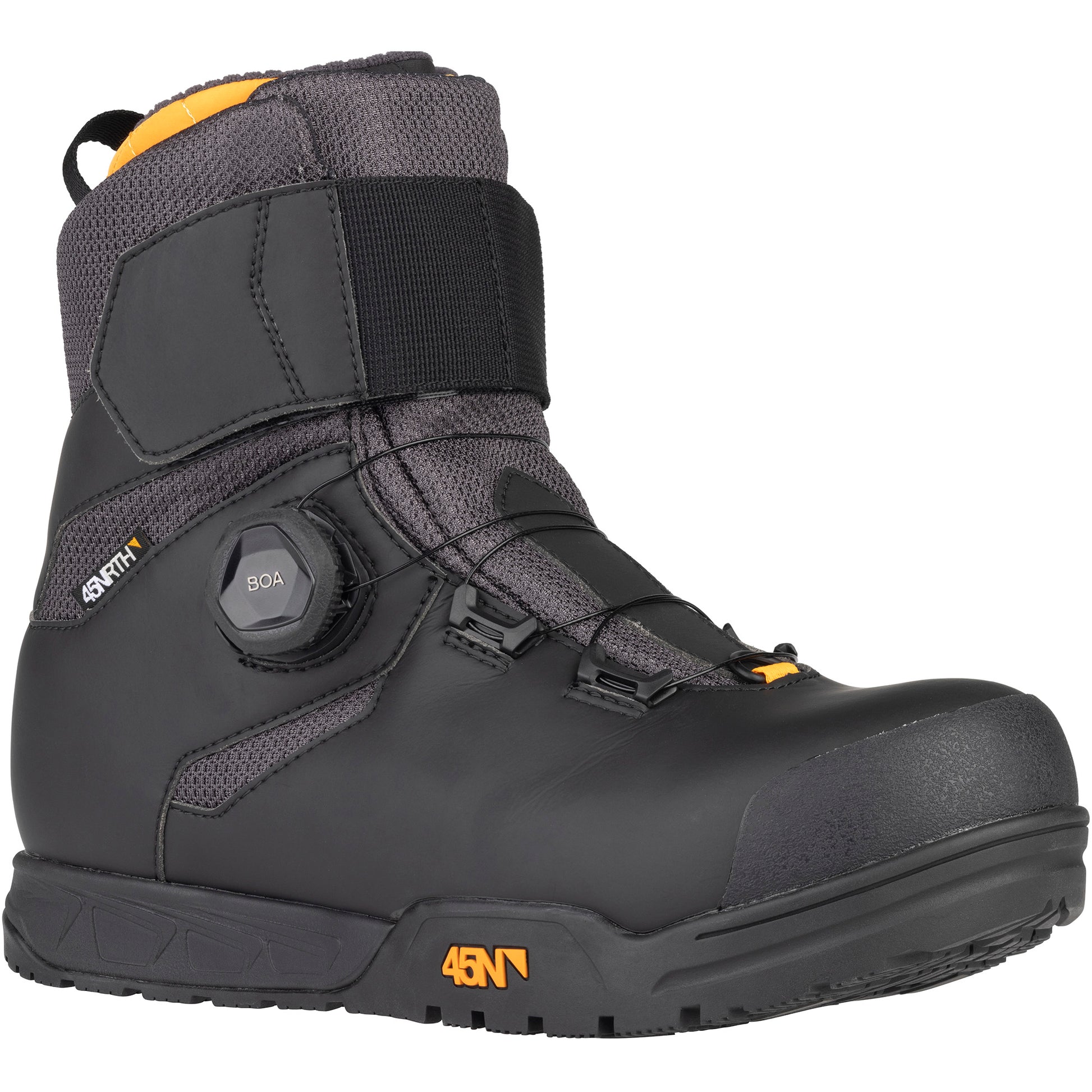 45nrth Wolvhammer Cycling Boot - Black - front three quarter view