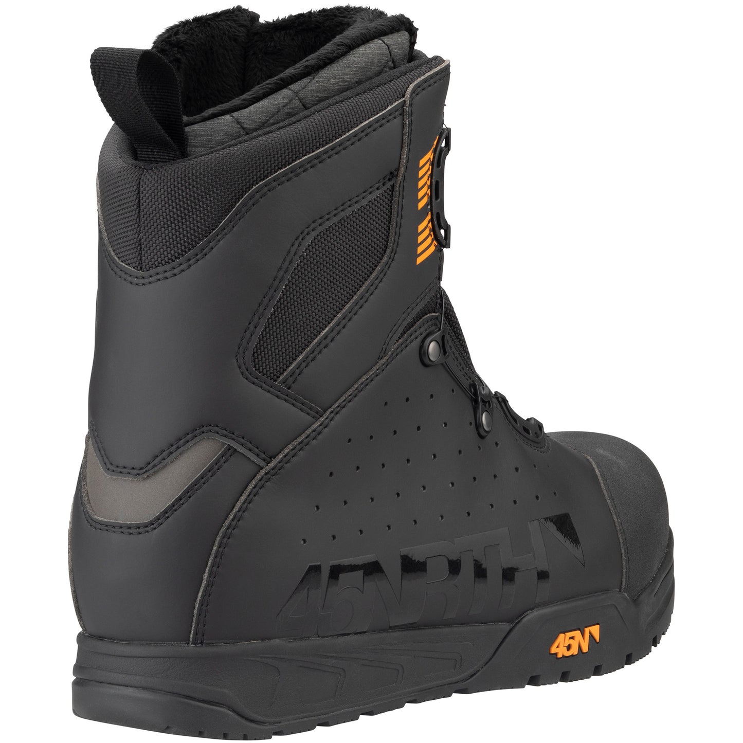 45nrth Wolvhammer Cycling Boot - Black - Rear three quarter view