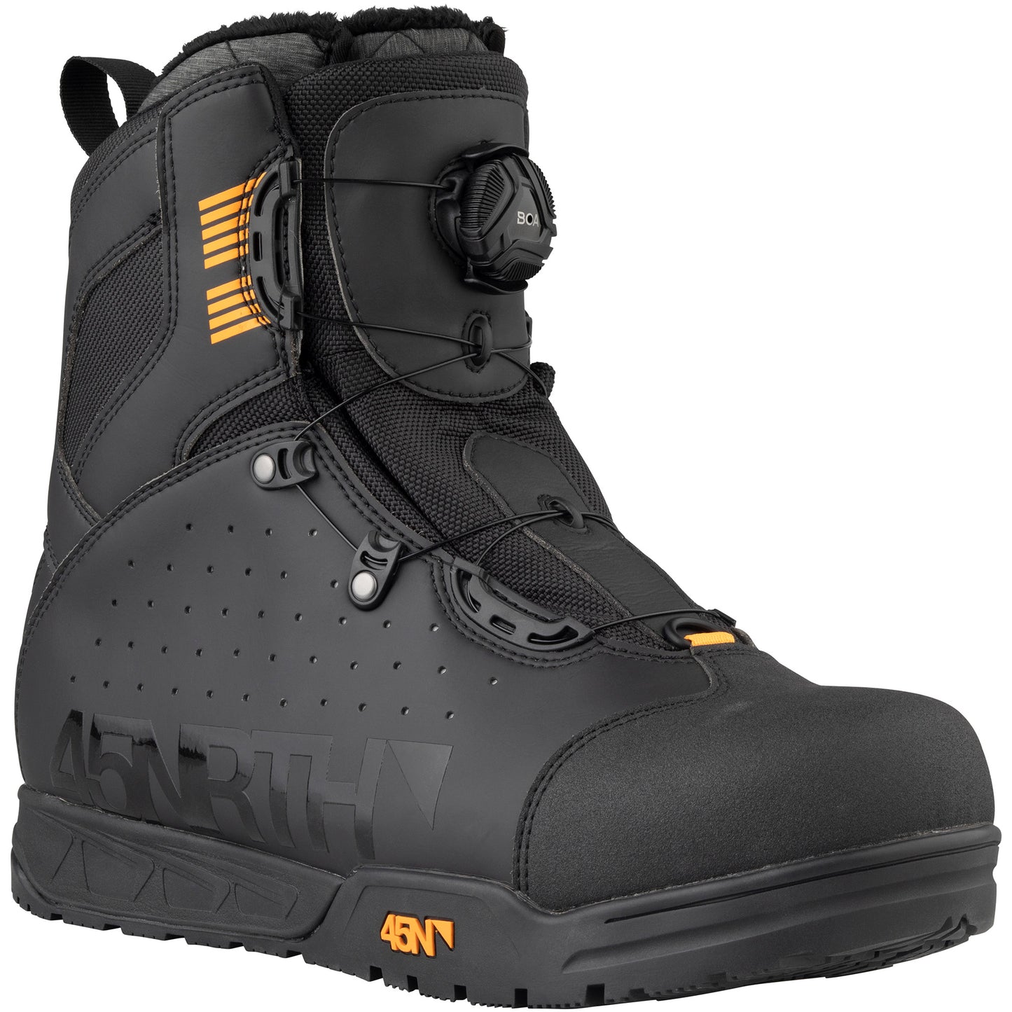 45nrth Wolvhammer Cycling Boot - Black - Front three quarter view