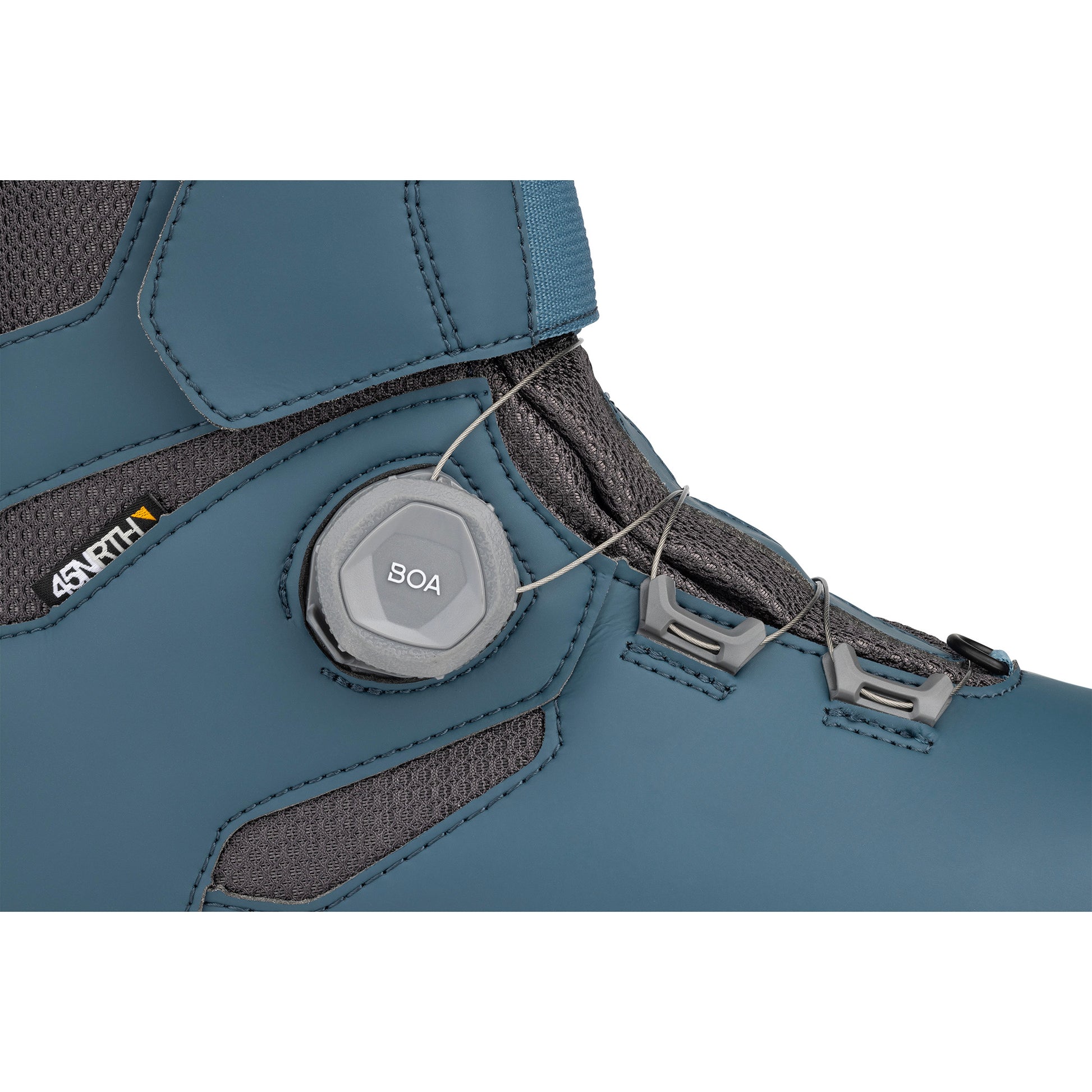 45nrth Wolvhammer Cycling Boot - Slate - Closeup of BOA closure